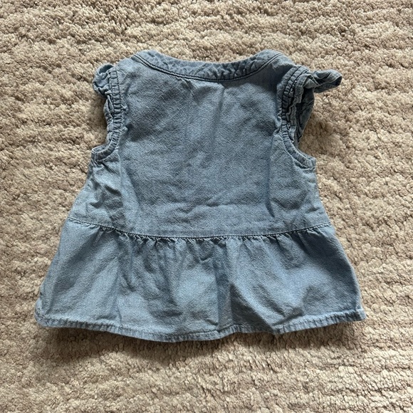 Carter’s 6m denim t-shirt with 🦋 butterfly embroidery - Picture 2 of 2